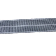 Italian Metallic Decorative Webbing - 38mm - Silver/White
