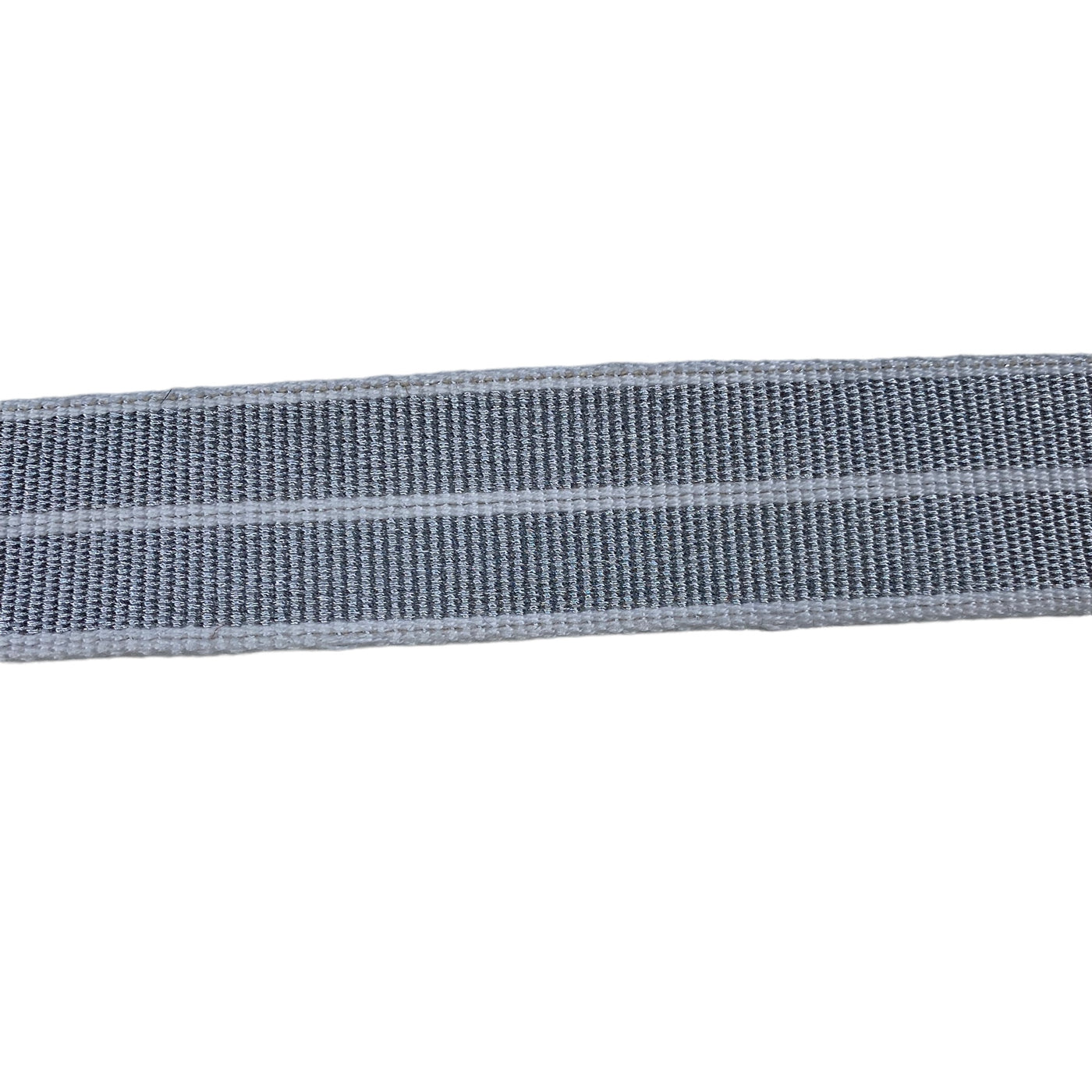 Italian Metallic Decorative Webbing - 38mm - Silver/White