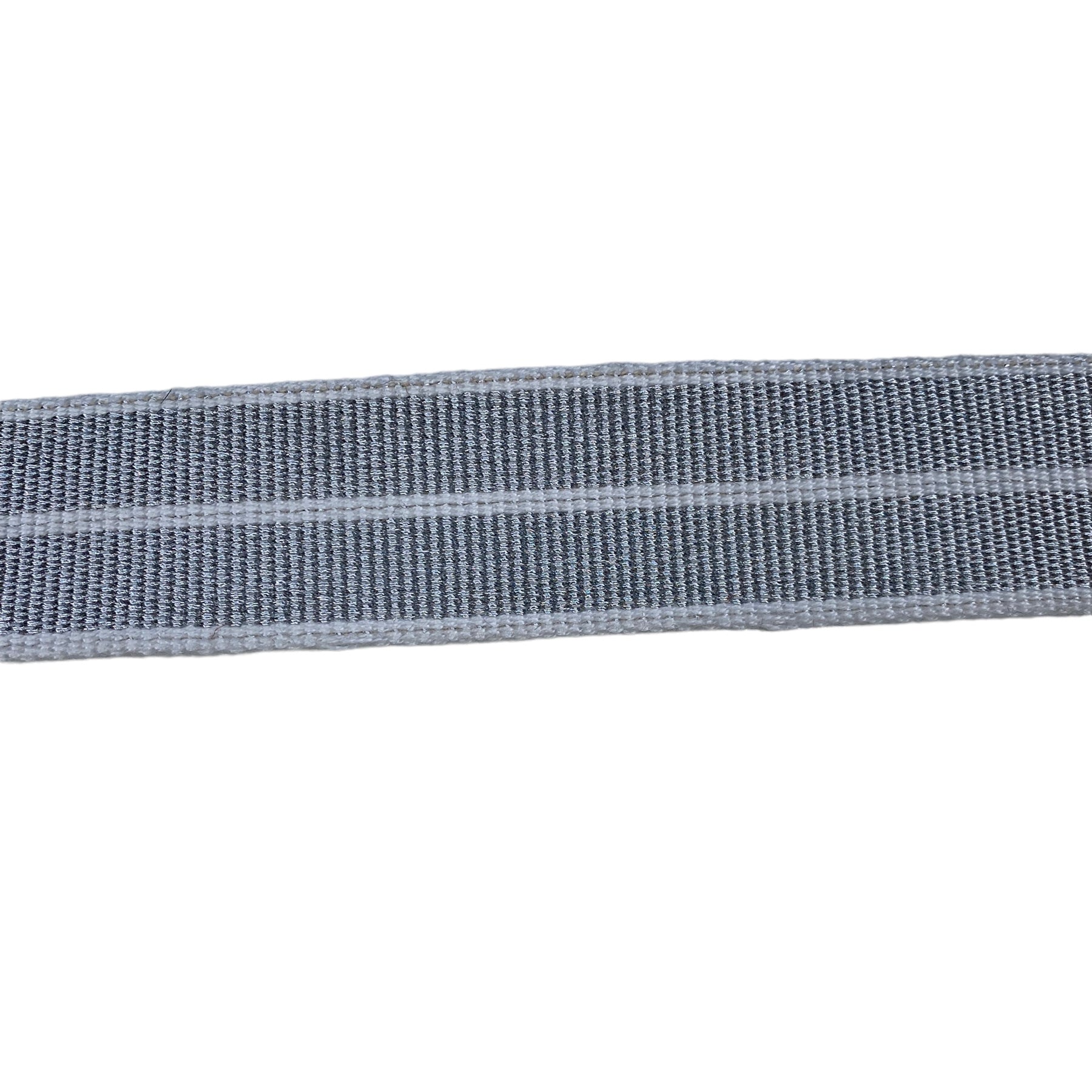 Italian Metallic Decorative Webbing - 38mm - Silver/White