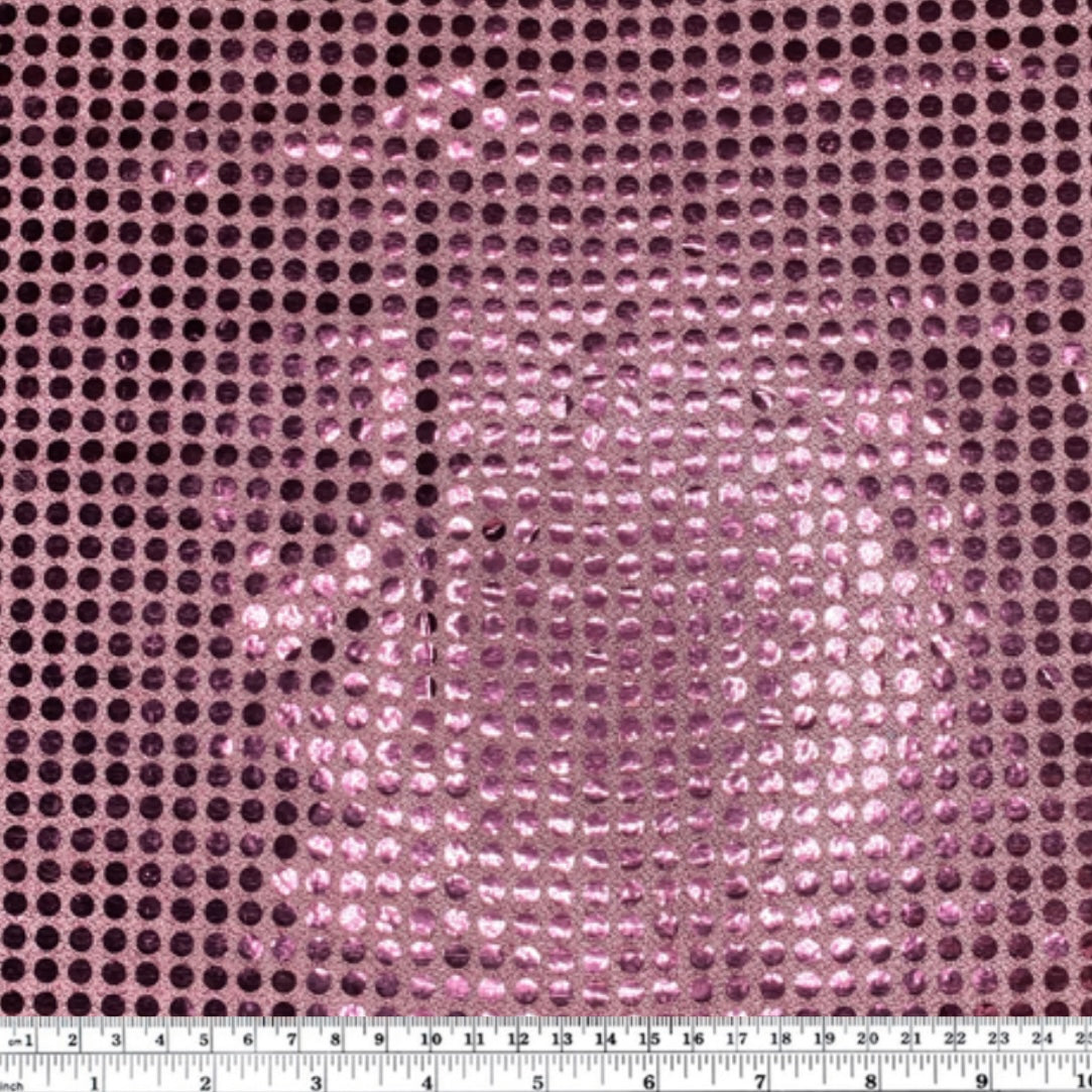 Faux Sequin Large Shiny Confetti Dot Knit - 46” - Pink
