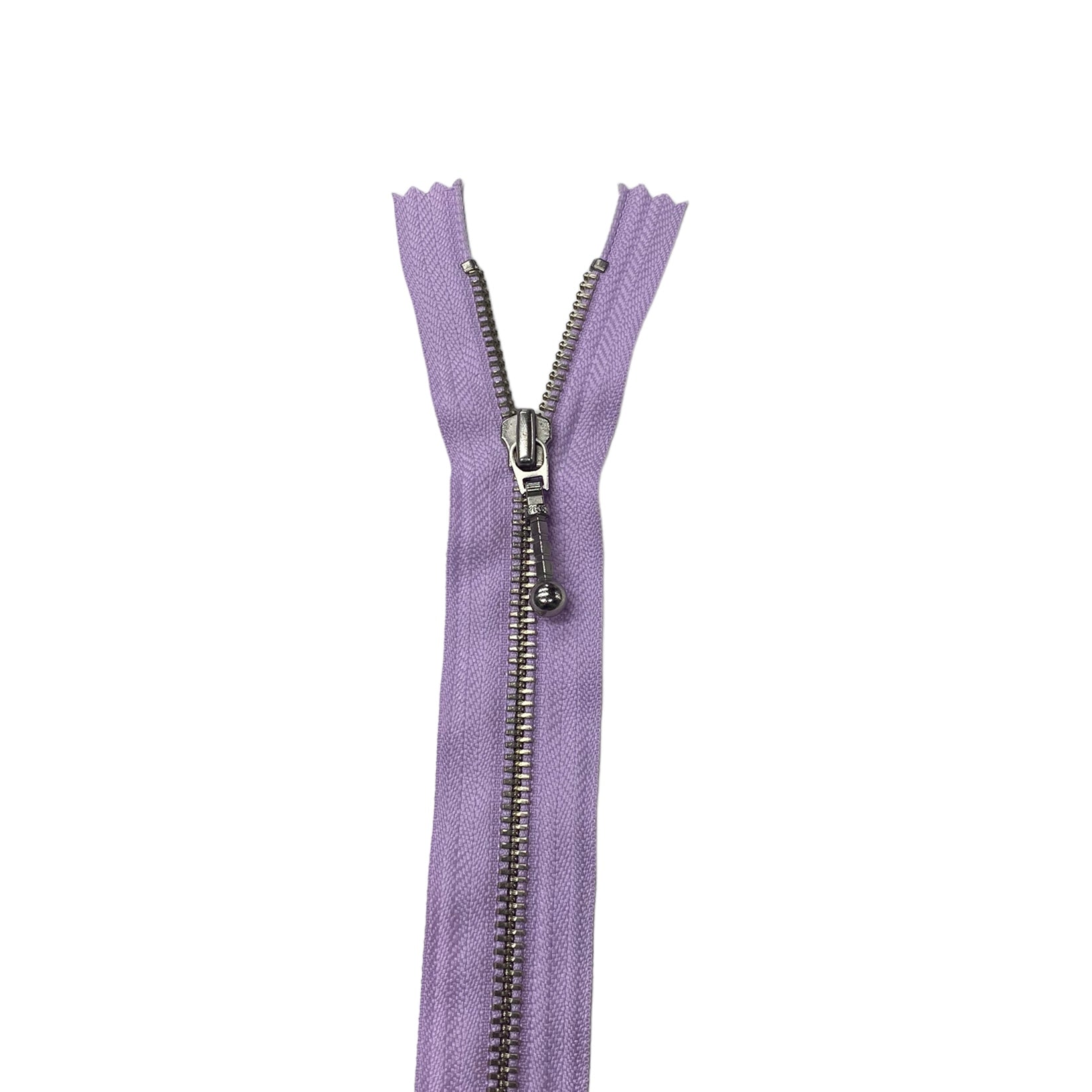 Regular Metal Zipper - YKK - 17” - Lavender/Silver