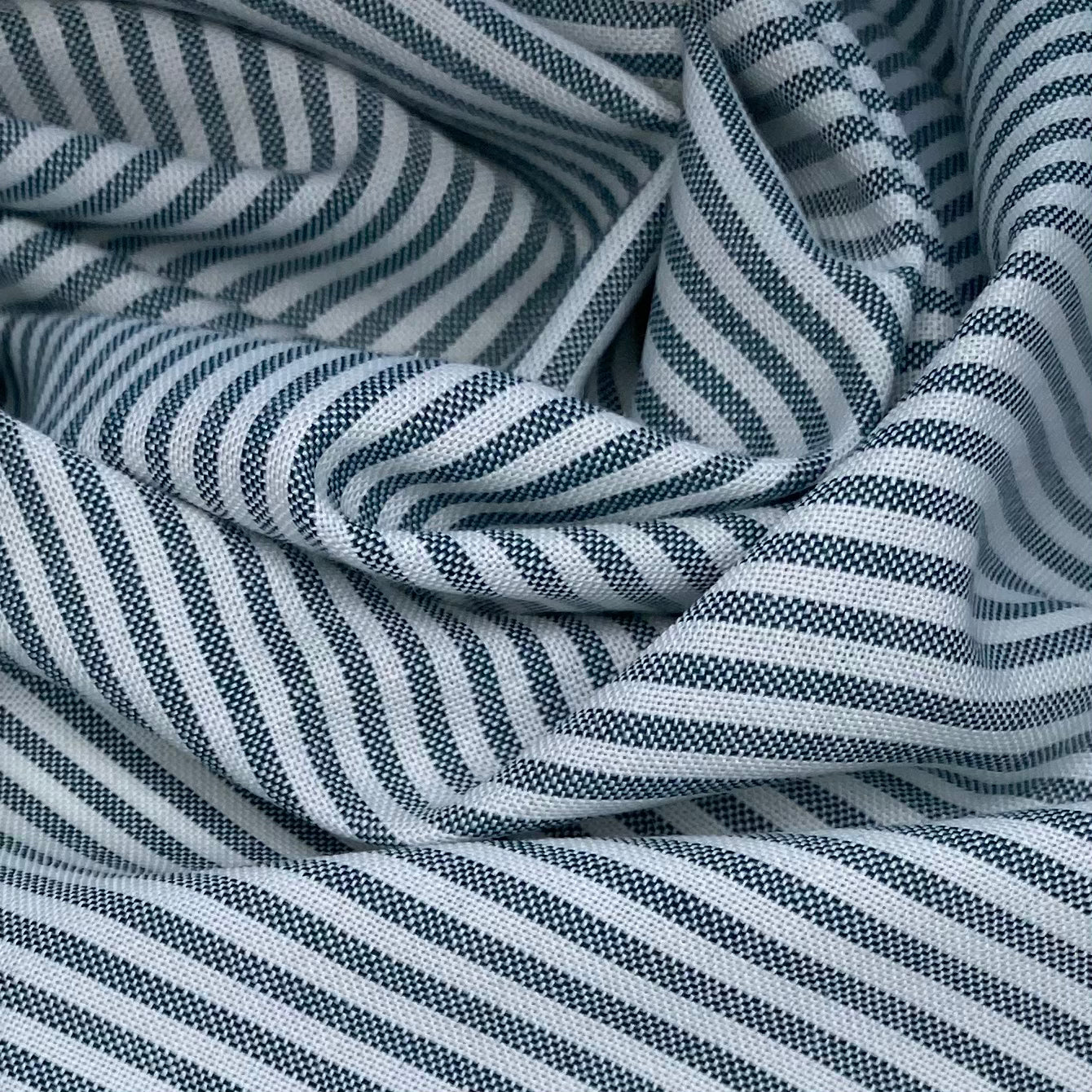 Striped Cotton - 62” - White/Green