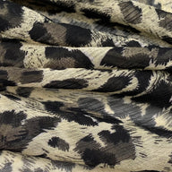 Crinkled Printed Polyester Chiffon - Cheetah