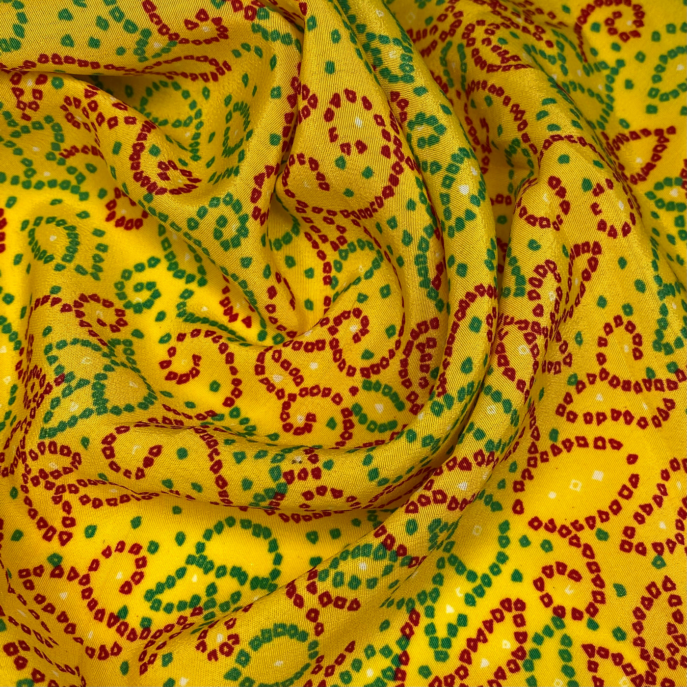 Floral Printed Polyester - 44” - Yellow/Red/Green