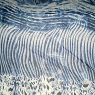 Striped Animal Print Polyester Chiffon - Striped Animal Print Blue