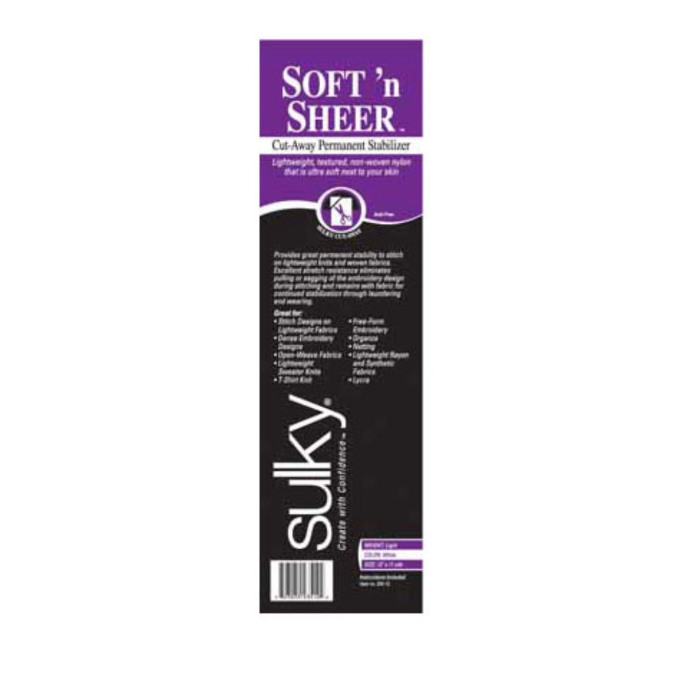 Roll of Soft 'n Sheer Cut Away Stabilizer - White - 20″ x 5 yds
