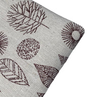 Printed Cotton/Linen - Leaves - Beige/Brown