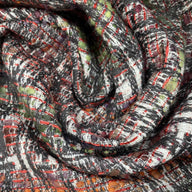 Boucle Upholstery Remnant - Rust/Green/Purple/Grey