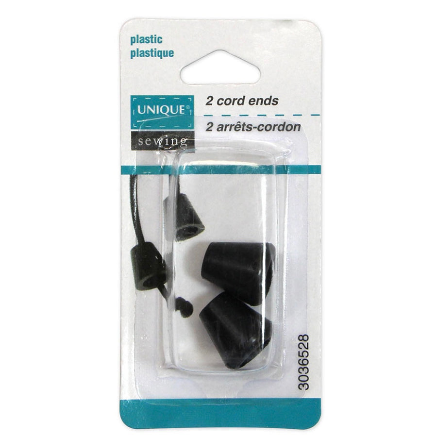 Plastic Cone Cord Stops - Black - 2 pcs