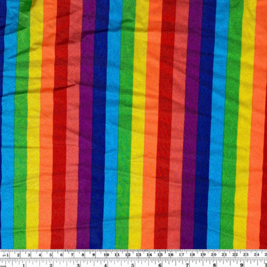 Striped Nylon Spandex - Rainbow