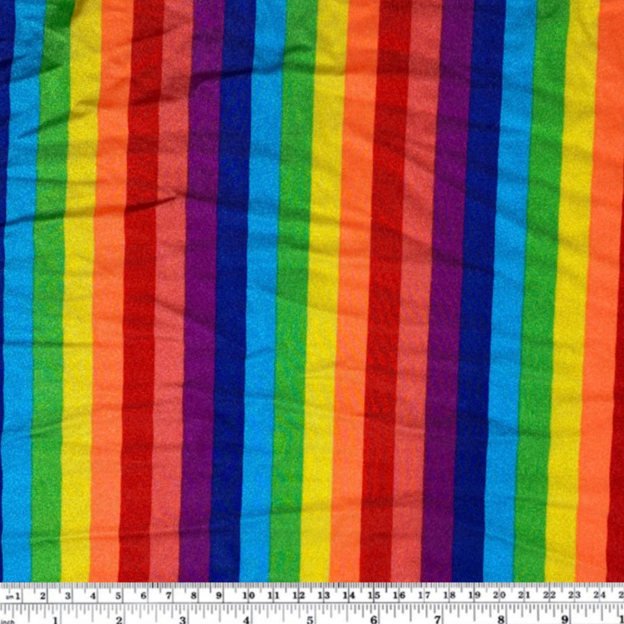 Striped Nylon Spandex - Rainbow