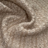 Wool Blend Boucle Knit with Sequins - Beige