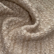 Wool Blend Boucle Knit with Sequins - Beige