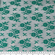 Floral Corded Lace with Scalloped Edges - Green