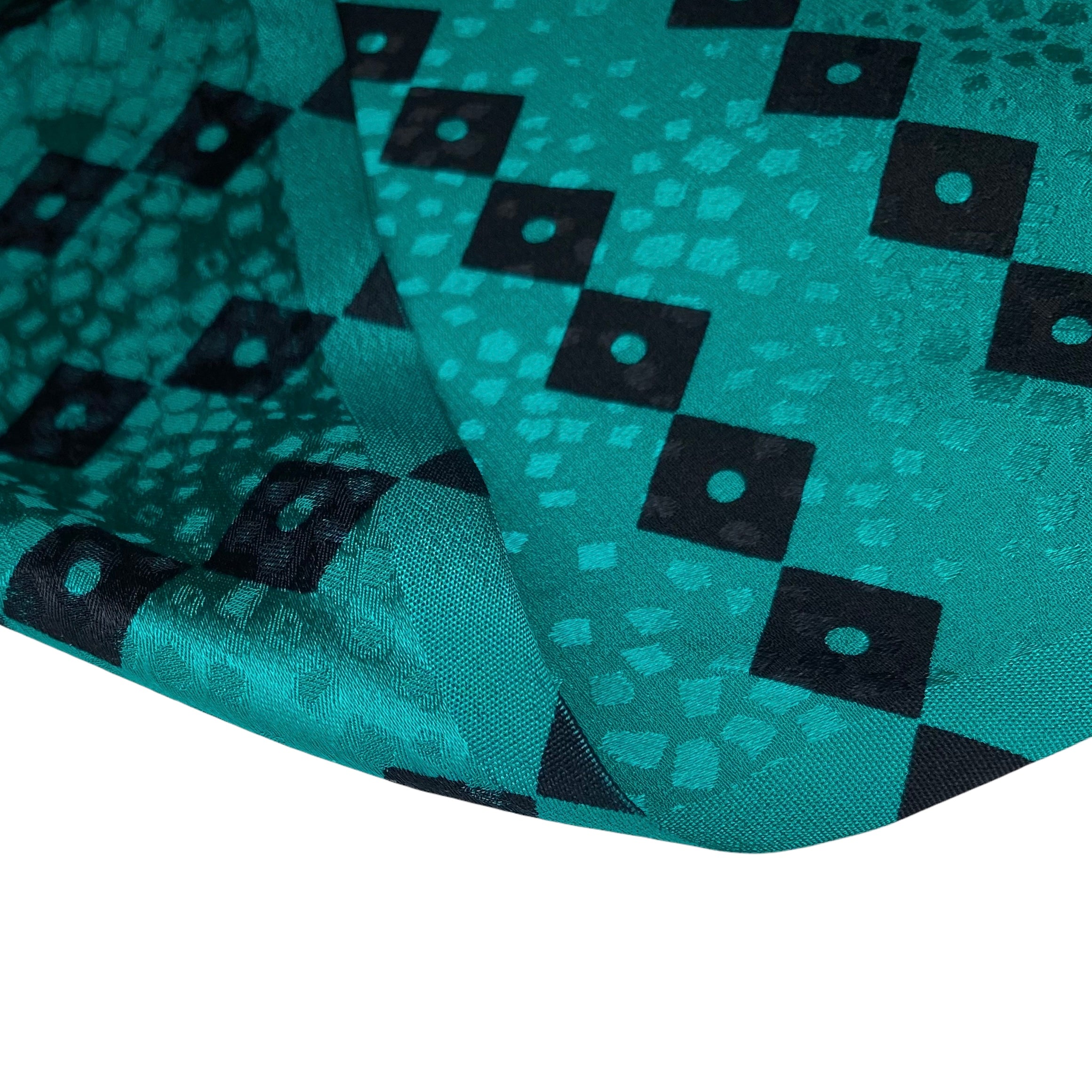 Printed Silk Crepe De Chine - Green/Black