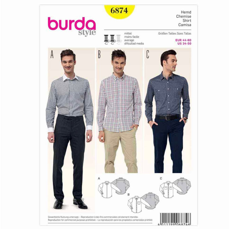 Burda Style 6874 - Men’s Top Sewing Pattern