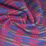 Wool Plaid Coating - Purple/Blue/Brown