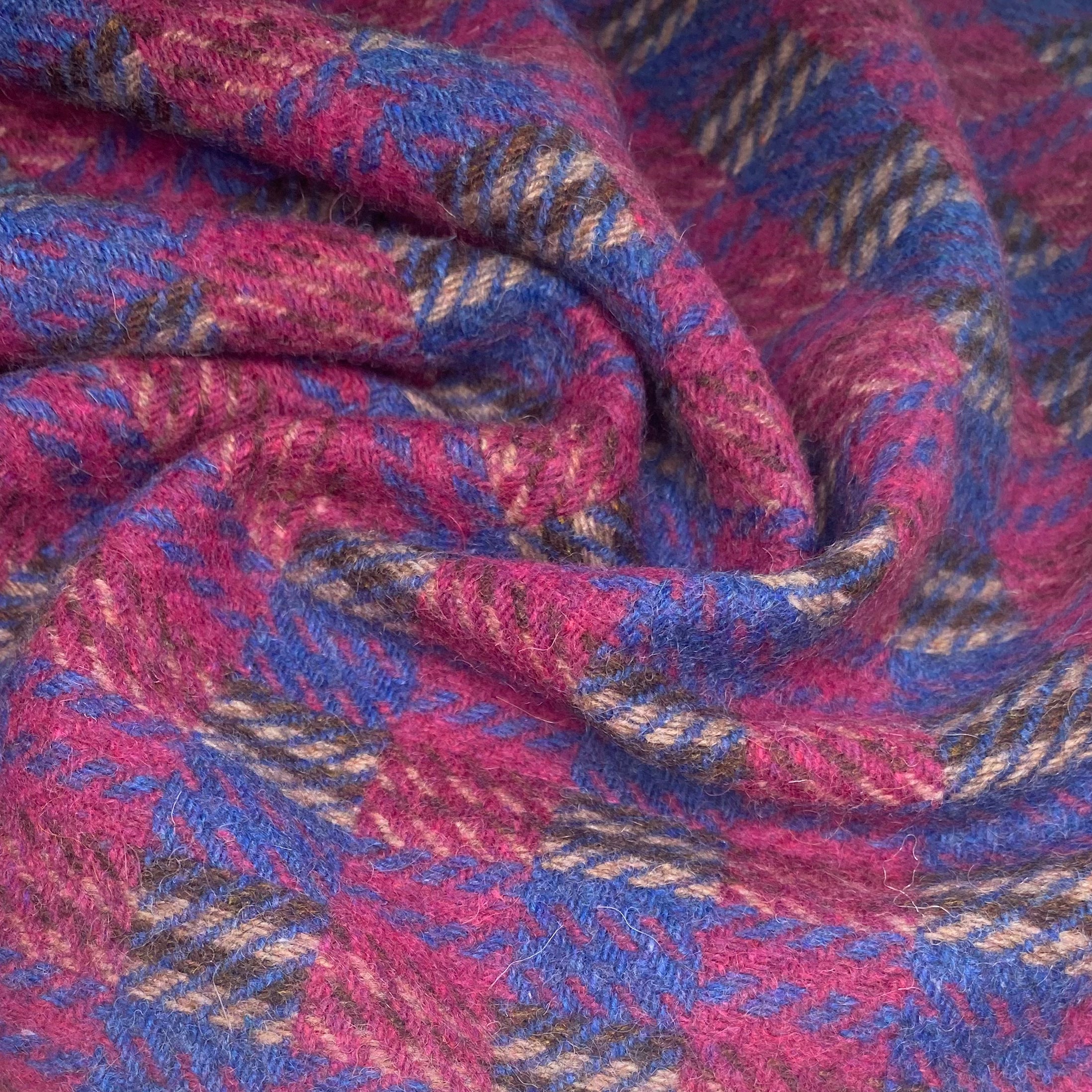 Wool Plaid Coating - Purple/Blue/Brown