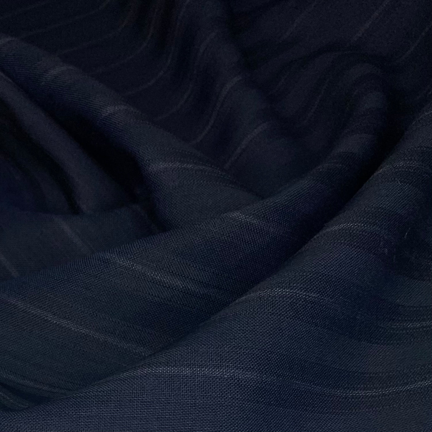 Striped Wool Suiting - Remnant - Navy