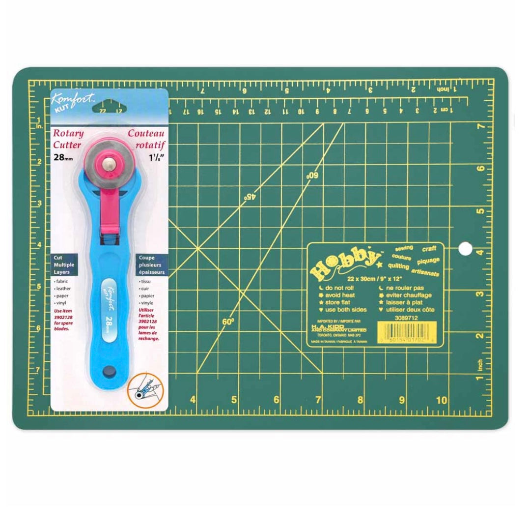 Cutting Mat 9”x 12” & 28mm Rotary Cutter Starter Kit