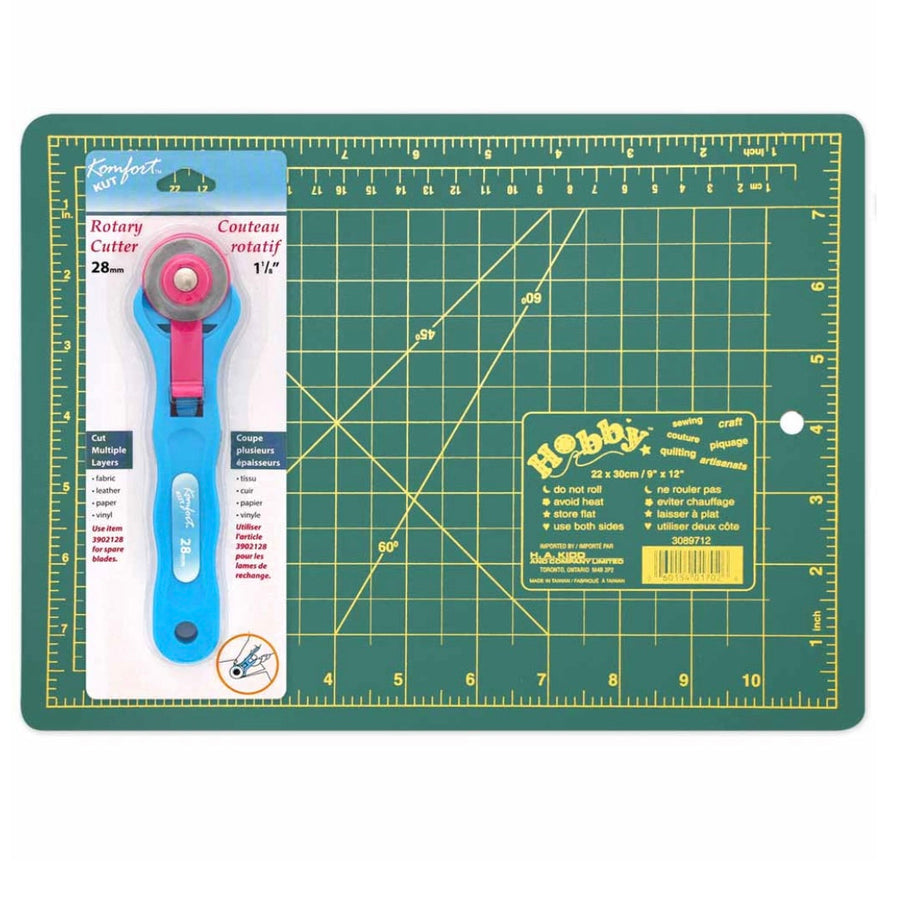 Cutting Mat 9”x 12” & 28mm Rotary Cutter Starter Kit