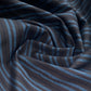 Striped Stretch Cotton Poplin - 50” - Blue/Brown