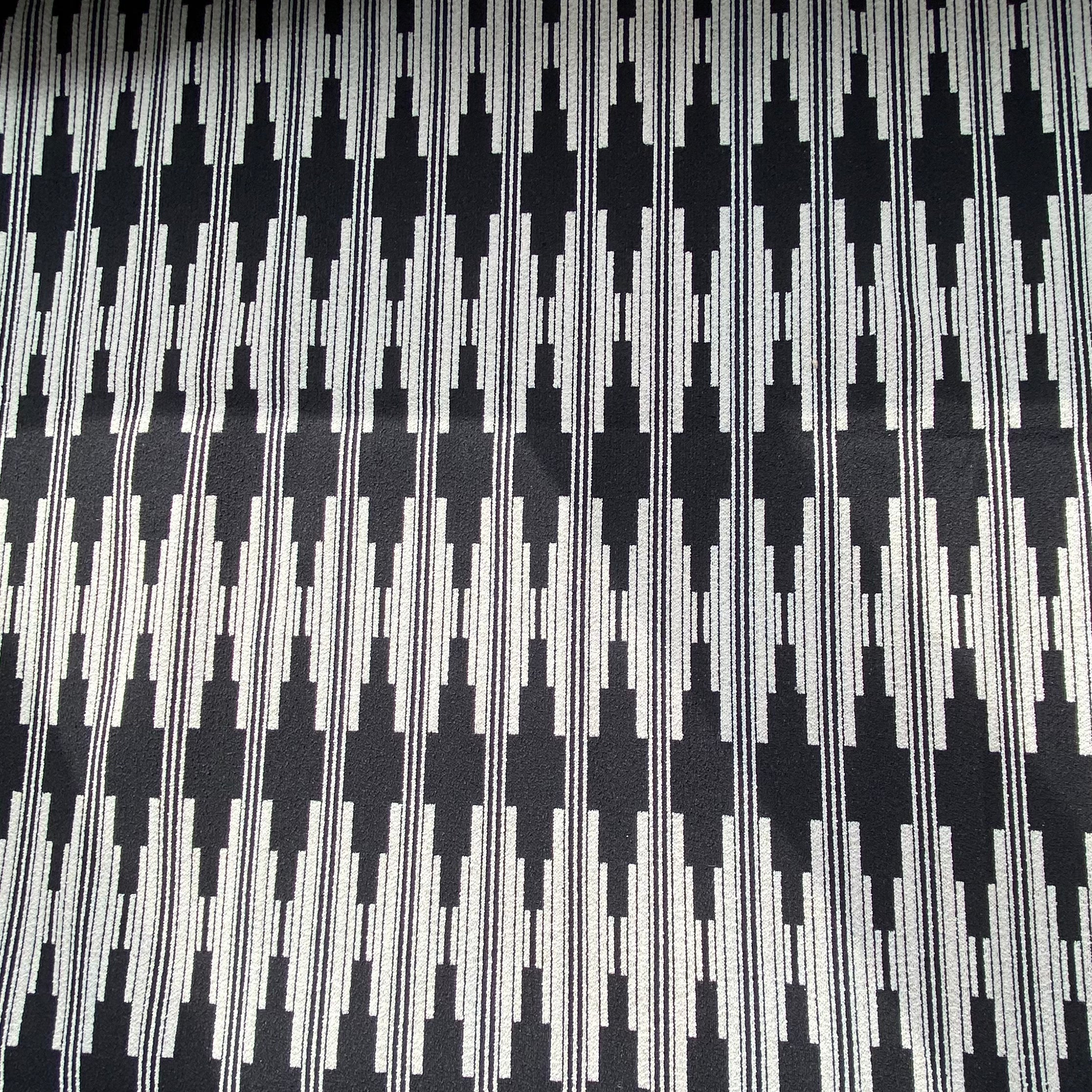 Patterned Upholstery - Designer Remnant - Black/Ivory
