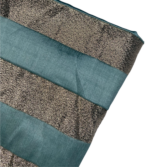Striped Metallic Brocade - Gold/Blue
