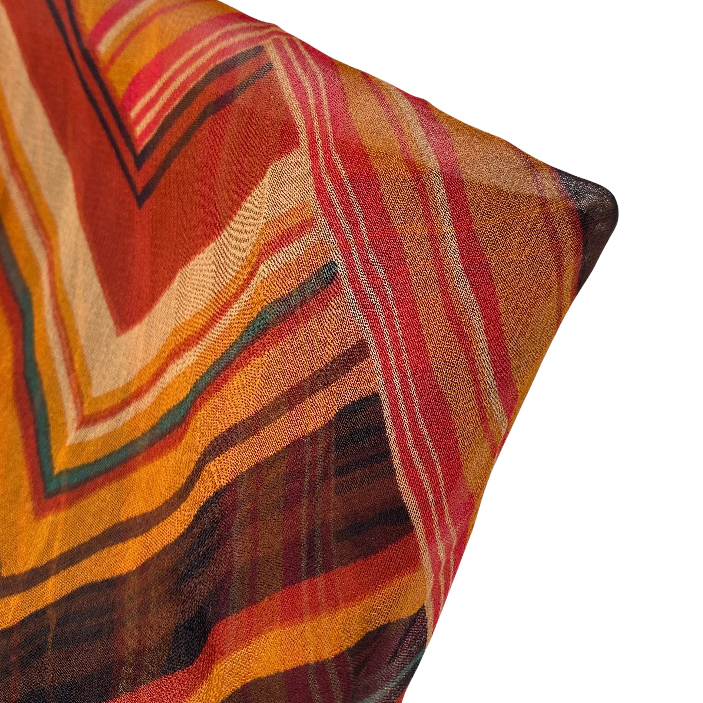 Printed Silk Chiffon - Red/Orange/Black