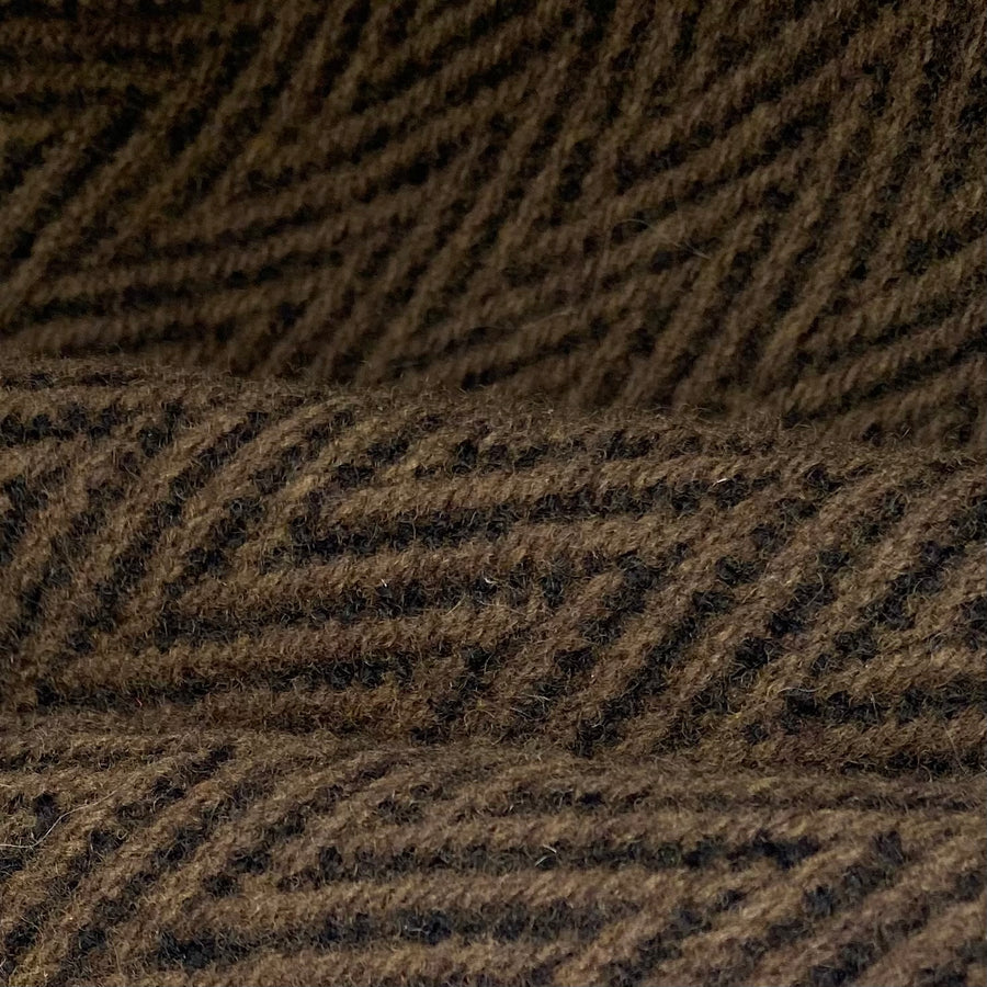 Wool Coating - Chevron - Brown