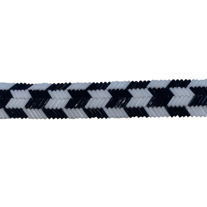 Beaded Trim - Black/White - Remnant
