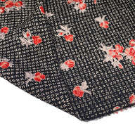 Floral Printed Polyester Crepe - 44” - Black/Red