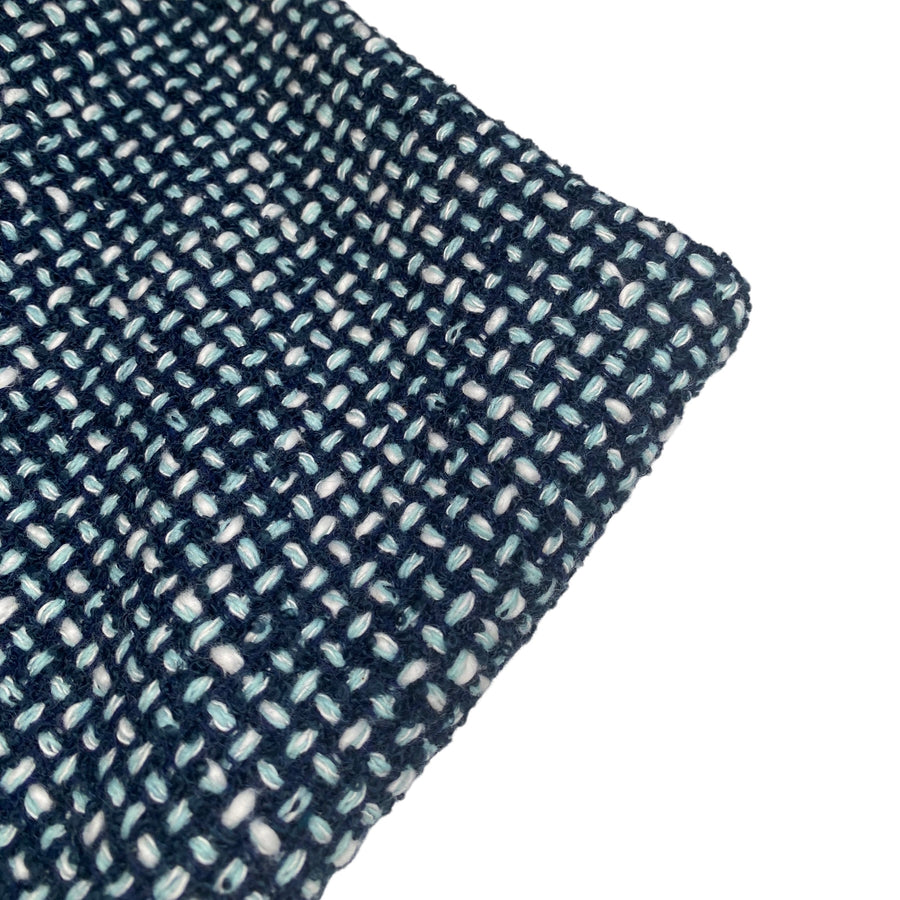 Wool Boucle - Blue/White