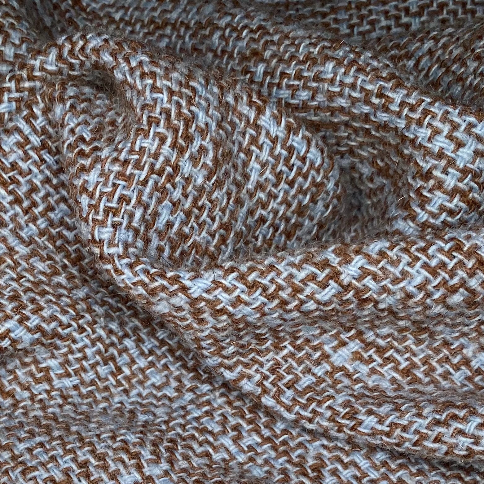 Italian Wool Boucle -  Blue/Brown
