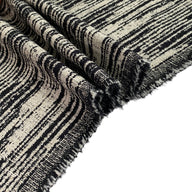 Patterned Upholstery - Designer Remnant - Black/Ivory
