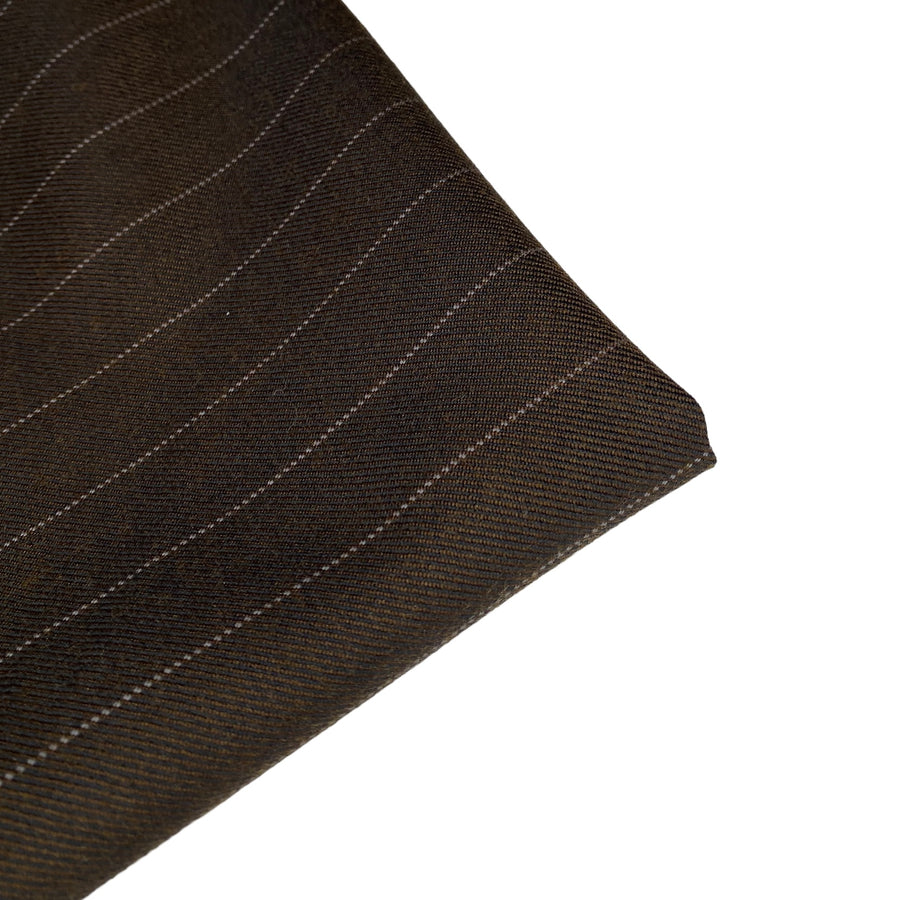 Striped Wool Twill - Brown