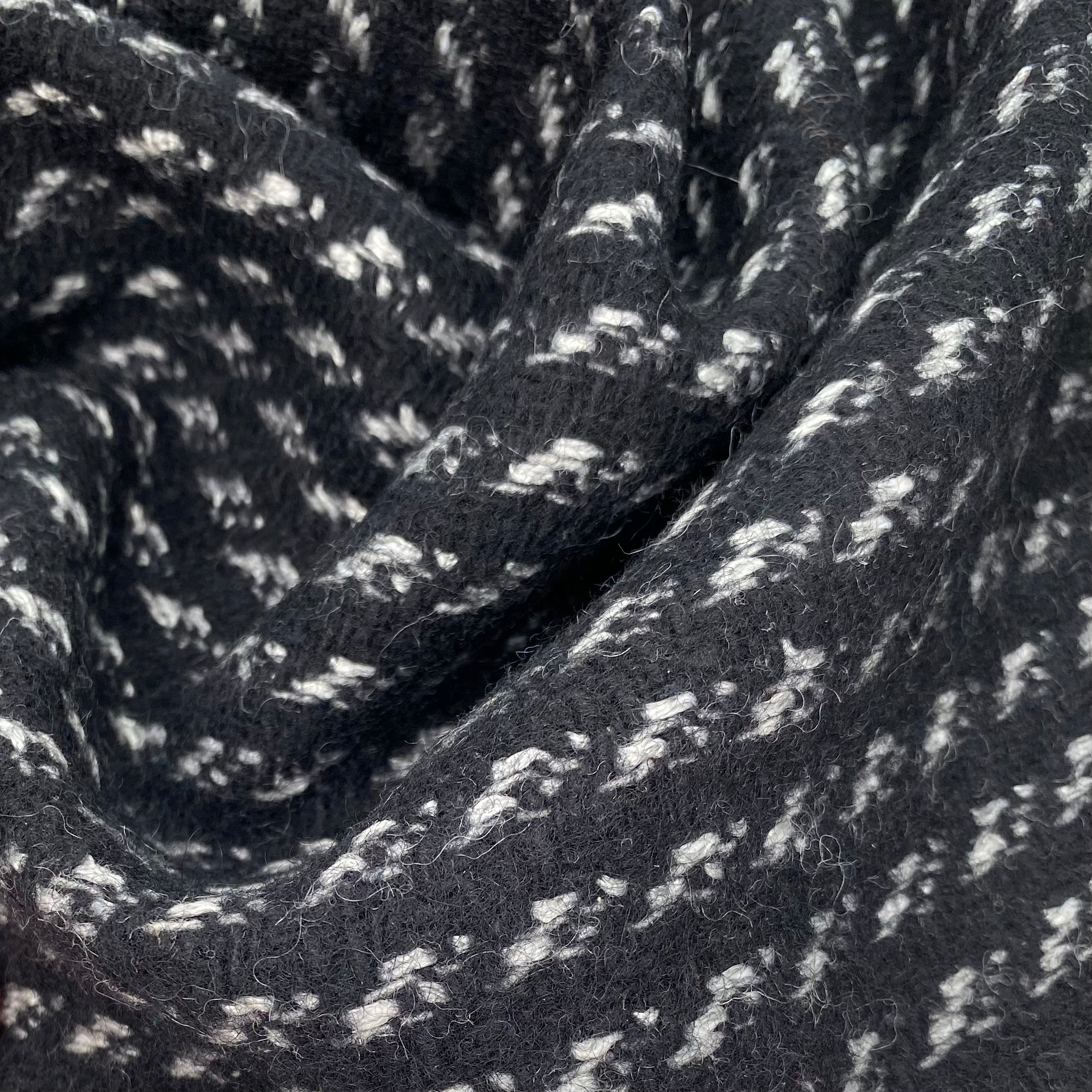 Striped Wool Coating - Remnant - Black/Grey