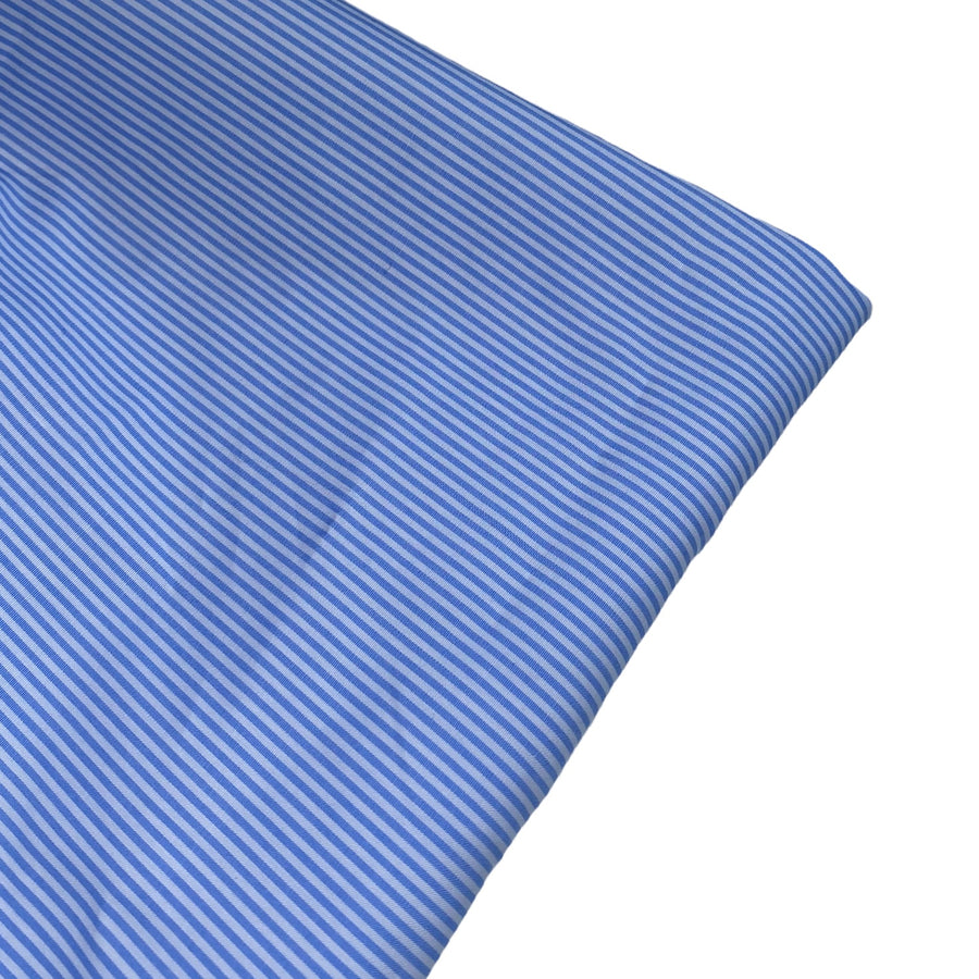 Striped Cotton Shirting - 56” - Blue/White