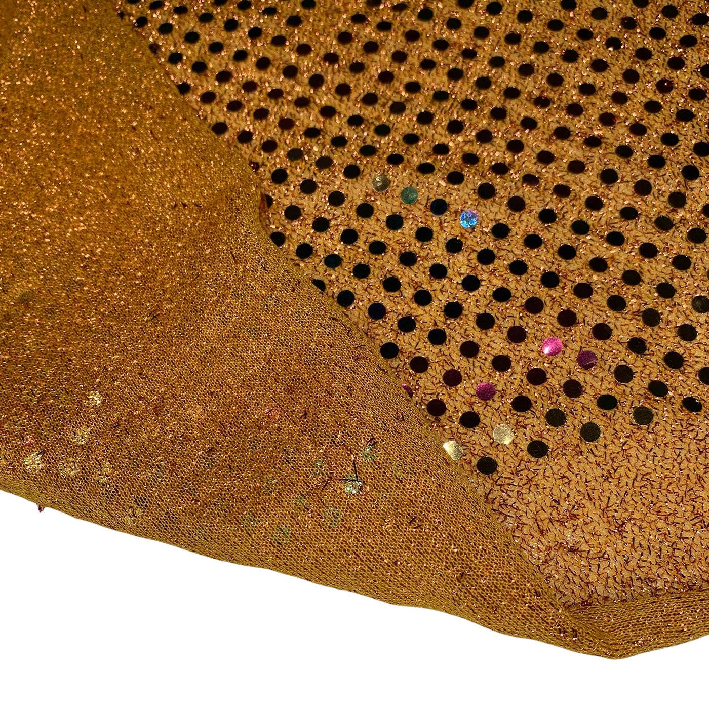Faux Sequin Shiny Confetti Dot Knit - 44” - Orange/Rainbow