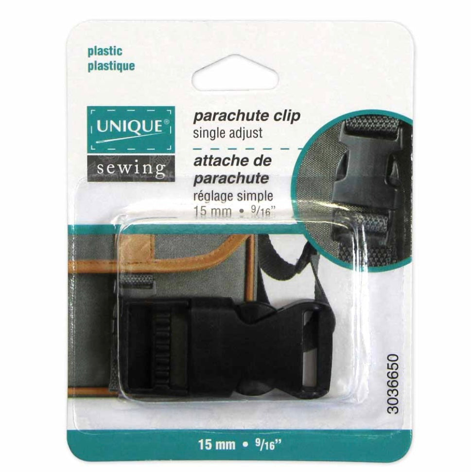 Single Adjust Parachute Buckle - Plastic - 50mm (2″) - Black
