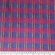 Wool Plaid Coating - Purple/Blue/Brown
