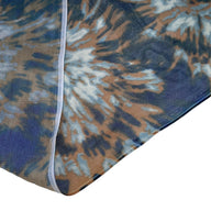 Tie Dyed Printed Stretch Mesh - Blue/Brown/White