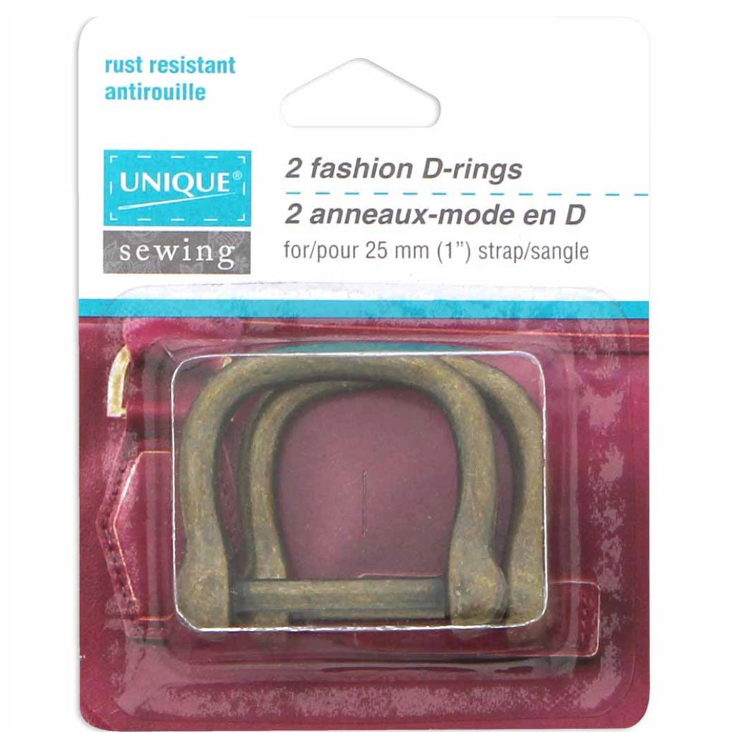 Fashion Metal D-Rings - 25mm (1″) - Gunmetal - 2 pcs.