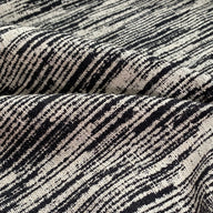 Patterned Upholstery - Designer Remnant - Black/Ivory