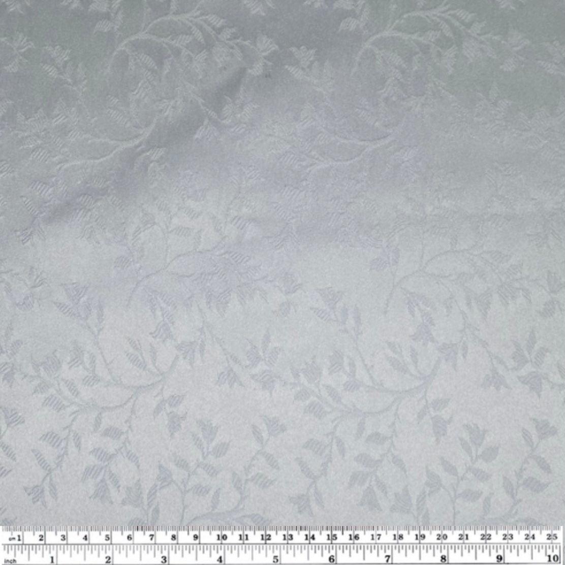 Floral Polyester Brocade - Grey