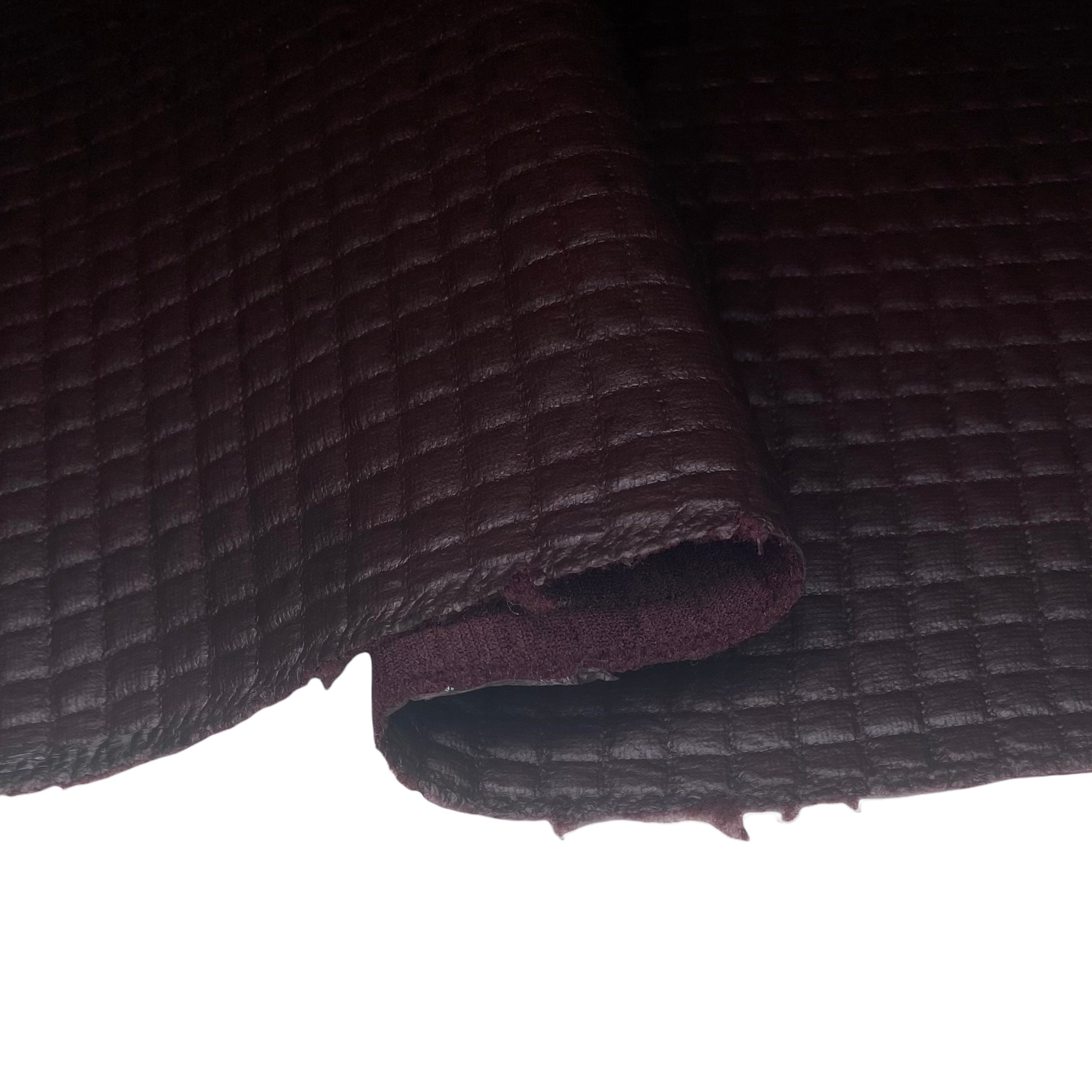 Embossed Square Stretch Vinyl - Burgundy