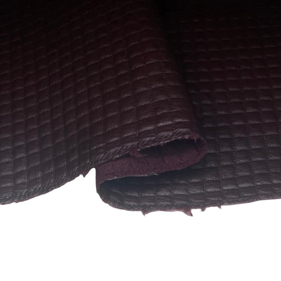 Embossed Square Stretch Vinyl - Burgundy
