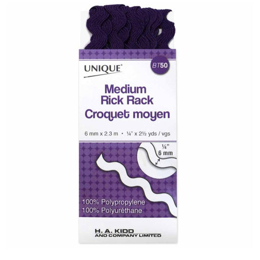 Medium Rick Rack - 1/4” - Purple