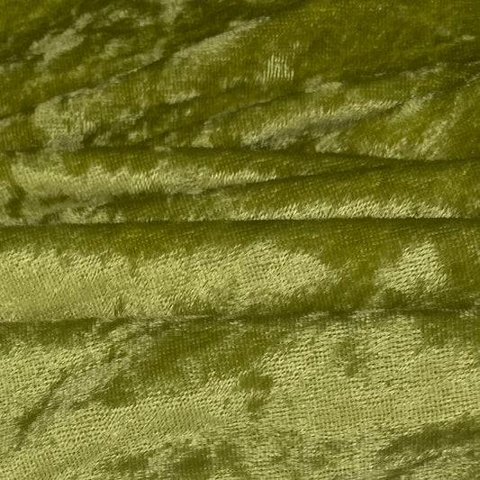 Crushed Stretch Velvet - Olive Green