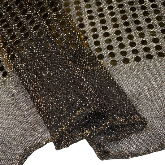 Faux Sequin Large Shiny Confetti Dot Knit - 46” - Gold/Black